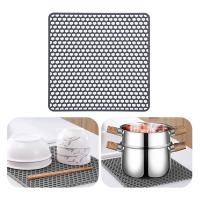 Tapete de silicona para mesa de 13,5 x 13,5 pulgadas, tapete para fregadero, protectores para fregadero, antiescaldado, fácil de limpiar, aislante del calor - details 1