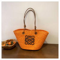 Bolso de Mano de Paja Tejido a Mano Bolso de Playa de Hombro para Vacaciones de Gran Capacidad - details 39