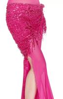 Nuevo pañuelo con nalgas elásticas, borlas largas, lentejuelas triangulares, cinturón de escenario de tercer nivel para danza del vientre, accesorios para chal, - details 9
