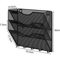Soporte de Metal A4 con 8 Compartimentos Revistero Organizador de Pared para Oficina con 5 Ganchos - details 34