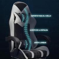 Silla Gaming Silla de Oficina Silla Giratoria Silla de Ordenador Silla de Tareas Silla de Escritorio Silla Ergonómica Silla de Carreras Silla de Cuero Silla PC Gaming (Rojo, con reposapiés) - details 28