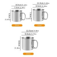 Taza de acero inoxidable con asa plegable, armas de fuego portátiles, taza, accesorios para acampar al aire libre, 1 pieza. - details 3