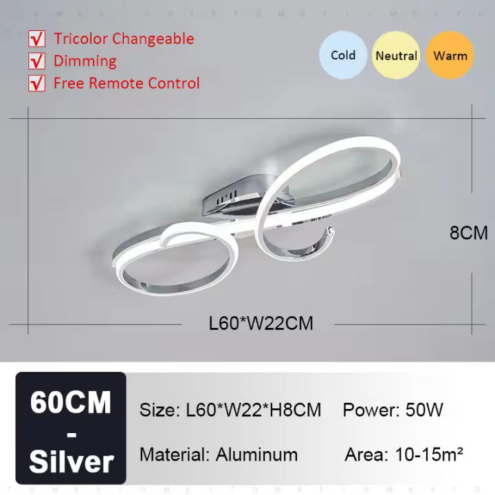 TOMAXIN-lámpara de Techo Moderna, lámpara de Techo Empotrada y LED Regulable con Control Remoto Inteligente para su Hogar con220V - 1