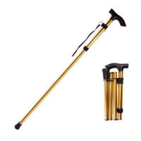 Bastón Telescópico De Aleación De Aluminio Para Senderismo Y Trekking Plegable Con Punta De Goma Para Ancianos Color Negro/Cobre - details 37