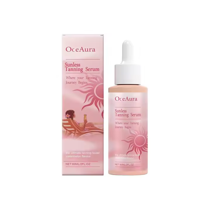 OceAura Suero bronceador sin sol Gotas autobronceadoras sin rayas Fórmula hidratante para el cuerpo y la cara con aceite de aguacate y betacaroteno | - 1