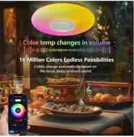 Luz de techo LED inteligente RGB con altavoz musical, lámpara regulable con aplicación Bluetooth, 36W, 220V, Control remoto para el hogar, dormitorio y sala de estar, TUYA - details 11