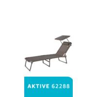 Tumbona plegable multiposición con sombrilla 193x67x85 cm Camping, Gris - details 4