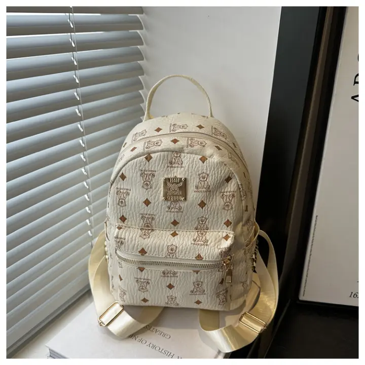 Estampado, hombros, mochila, moda, retro, oso, gran capacidad, nuevo estilo, estudiante, bolso escolar - 1