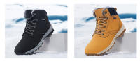 Botas de senderismo cálidas de invierno para hombre, zapatos de escalada al aire libre para clima frío, zapatos de Trekking antideslizantes, botas de nieve impermeables - details 6