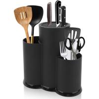 Bloque para cuchillos 3 en 1, soporte para cuchillos sin cuchillo, portacuchillos universal, bloque para cuchillos sin equipo, soporte redondo para utensilios de cocina - details 0