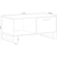 Mesa de Centro con Puertas de Roble Rústico Estilo Único para Tu Hogar Medidas 92cm x 50cm x 45cm - details 4