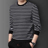 Suéter de cuello alto a rayas para hombre, camisa informal holgada de manga larga, chaqueta interior, primavera y otoño, nuevo - details 0