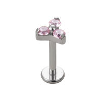 1Pc G23 titanium de la Piedra del zircon de triángulo labret stud helix cartílago de la oreja pendientes labio anillo bar joyería piercing del cuerpo - details 9