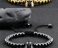 Casco Corona Pulsera Trenzada Mujer 5MM Oro y Plata Cuentas de Cobre Pulsera Ajustable Regalo de Cumpleaños para una Buena Amiga - details 2