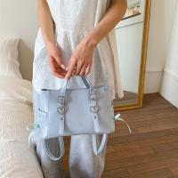 Bolsos de hombro con cinta de gama alta para ocio, mochila versátil de cuero PU con pajarita, bolsos de mano dulces de gran capacidad para mujeres y estudiantes - details 8