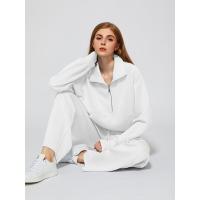 Conjunto casual de dos piezas para mujer: sudadera extragrande con media cremallera y pantalones deportivos de pierna ancha - details 7