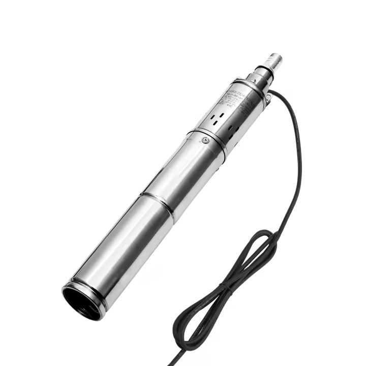 Bomba de agua solar sin escobillas de 24 V, 370 W CC, caudal de 1,8 m³/h, inoxidable, sumergible para pozos profundos - 1