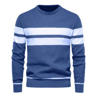Nueva Suéter De Otoño Para Hombre Con Cuello Redondo Y Mangas Largas Patchwork Caliente Y Delgado Moda Casual Ropa De Hombre - details 11