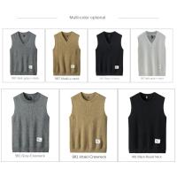 Chaleco De Punto Para Hombre Versátil Y Casual Con Cuello V Sin Mangas Cómodo Y Caliente De Color Sólido Para El Día a Día - details 6