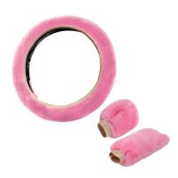 Funda protectora de felpa negra gruesa y cálida para volante de coche, decoración suave, rosa, para hombre, CO T8O7 - details 4