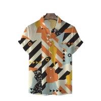 Camisa hawaiana de manga corta con cuello para hombre, suéter de lana informal, estampado vaquero, moderno, asequible, adecuado para el verano de 2024 - details 3