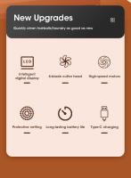 Recortador de bolas eléctrico, Removedor de pelo, pantalla Digital LED inteligente, tela, carga USB, portátil,negro - details 1
