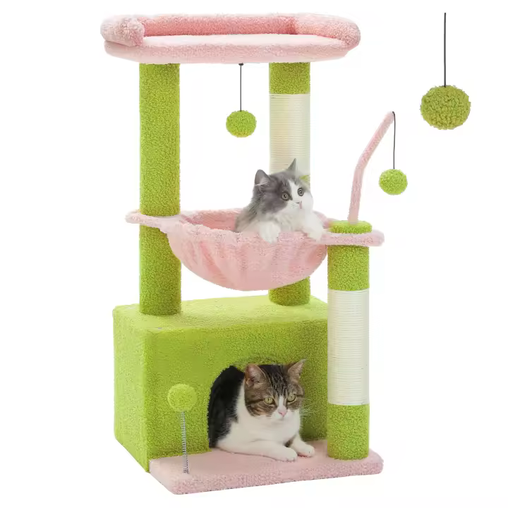 PAWZ-Árbol para gatos de varios niveles 4 en 1, torre para gatos con amplio condominio, poste rascador para interiores - 1