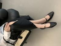 Tacón grueso negro Mary Jane zapatos zapatos de las mujeres nuevo simple y versátil boca ligera correa de metal de una palabra zapatos individuales - details 10
