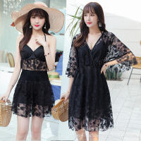 Traje de baño dividido para mujer, conjunto deportivo de tres piezas con cubierta de vientre delgado, traje de baño con cubierta de carne - details 1