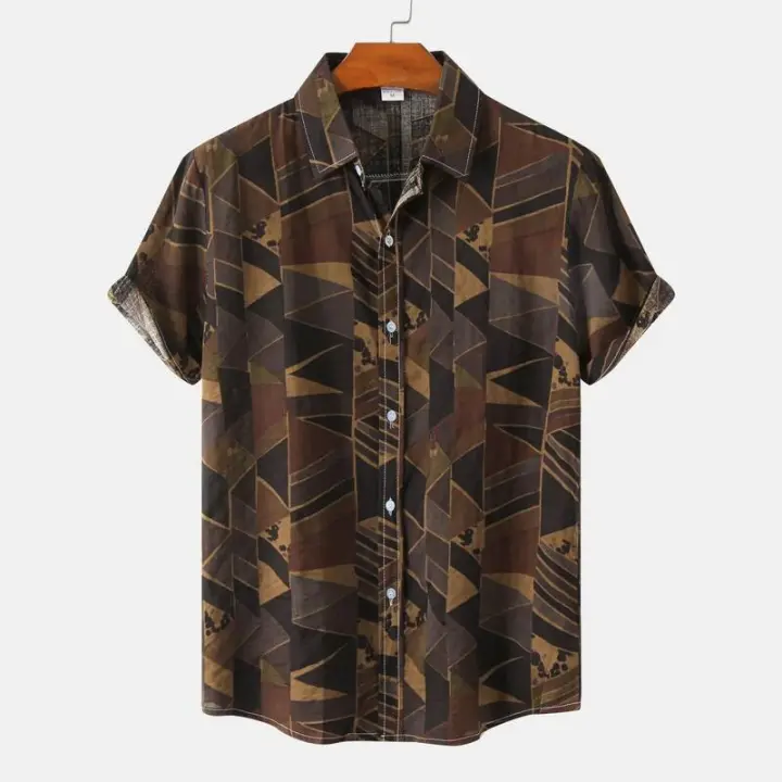 Shi informal hawaiano de verano para hombre, estilo playero Social, manga Sho, estampado Floral de gran tamaño, Shi Vintage suelto para China - 1