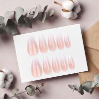 Cortaúñas cortas de almendra, diseño rosa degradado, decoración de manicura para mujeres y niñas - details 4