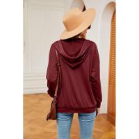 Sudadera con capucha informal para mujer, moda coreana para botones planos - details 14