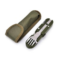 Cubiertos plegables de acero inoxidable, cuchillo, tenedor, cuchara, vajilla portátil para exteriores, equipo de Camping - details 11