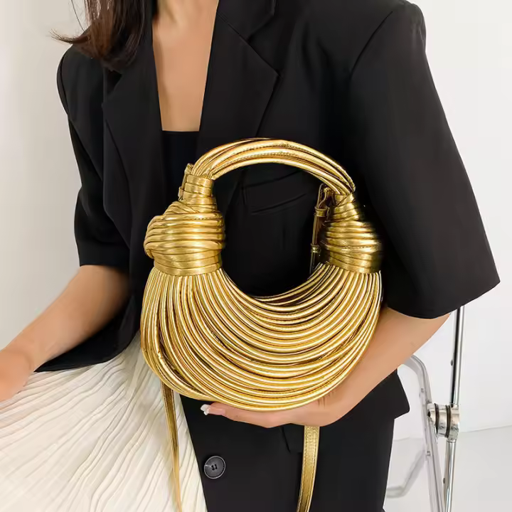 Nuevo Bolso de mano tejido a mano para pan y fideos, con cable eléctrico, para hombro, - 1