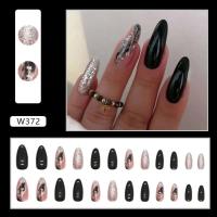 Uñas postizas de almendra desmontables francesas, diseño Purprina DIY, 24 piezas - details 5