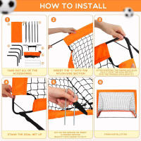 Portería de fútbol portátil para patio trasero, Red de fútbol de entrenamiento móvil plegable para interiores y exteriores - details 2