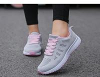 Zapatillas de mujer sual, vulcanizadas de malla plana transpirable, gimnasio, blanco, 2024 - details 6