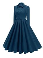 2024 nueva moda bata Vintage vestidos de verano elegantes mujeres Swing manga corta pajarita cuello Rockabilly fiesta graduación vestido de oficina - details 29