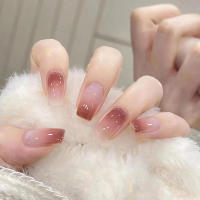 Uñas postizas cuadradas medianas y brillantes, niñas artificiales insípidas y ecológicas, uñas para bricolaje en el hogar - details 1