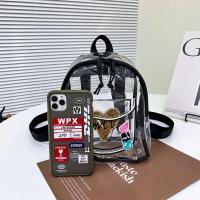 Mochila transparente de PVC portátil, bolso de gelatina de moda de estilo coreano de gran capacidad, bolso cruzado con corazón de amor para exteriores - details 2