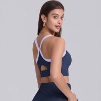 Sujetador deportivo de nailon para mujer, camiseta sin mangas de color sólido, transpirable, de secado rápido - details 13