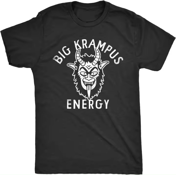 Camiseta de Navidad para hombres, camisa de broma de Papá Noel, diablo malvado, grande, kramppus Energy, divertida - 1