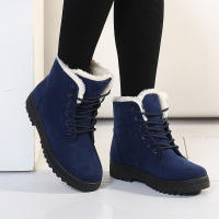 Nuevas botas de nieve para mujer, versión coreana de tacón plano de botas Martin, botas cortas de algodón para invierno, zapatos de algodón para mujer de talla grande - details 0