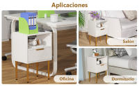 Rcynview  Mesa de Noche Moderna de Madera Resistente a Arañazos 2 Cajones, 2 Enchufes AC, 2 USB - details 3