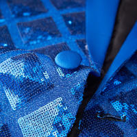 Vestido de lentejuelas para hombre, chaqueta de traje, abrigo de esmoquin para fiesta y festival - details 21