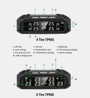 Reloj Solar TPMS Sistema de supervisión de presión de neumáticos automático 4 sensores presión de neumáticos de 8bar adecuado para varios vehículos - details 10