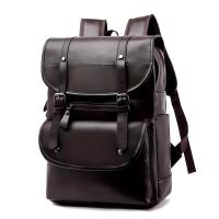 Mochila De Cuero PU minimalista Vintage de gran capacidad para viajes al aire libre - details 3