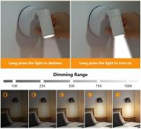 Aplique de pared magnético Lámpara de escritorio LED Control remoto 3 colores regulable 360 °     Luz nocturna de cabecera de dormitorio recargable por USB giratoria - details 3