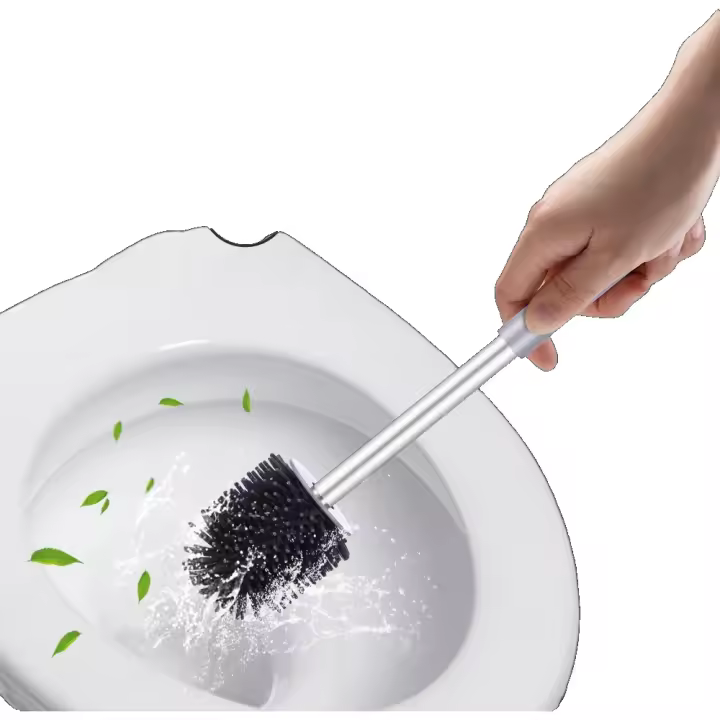 Cepillo De Limpieza De Inodoro Con Mango Largo De Silicona Cepillo De Baño Flexible Para Limpieza Del Inodoro Eco-amigable - 1