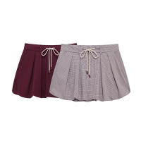 Elegante para mujer a cuadros lisos con falda corta - details 1